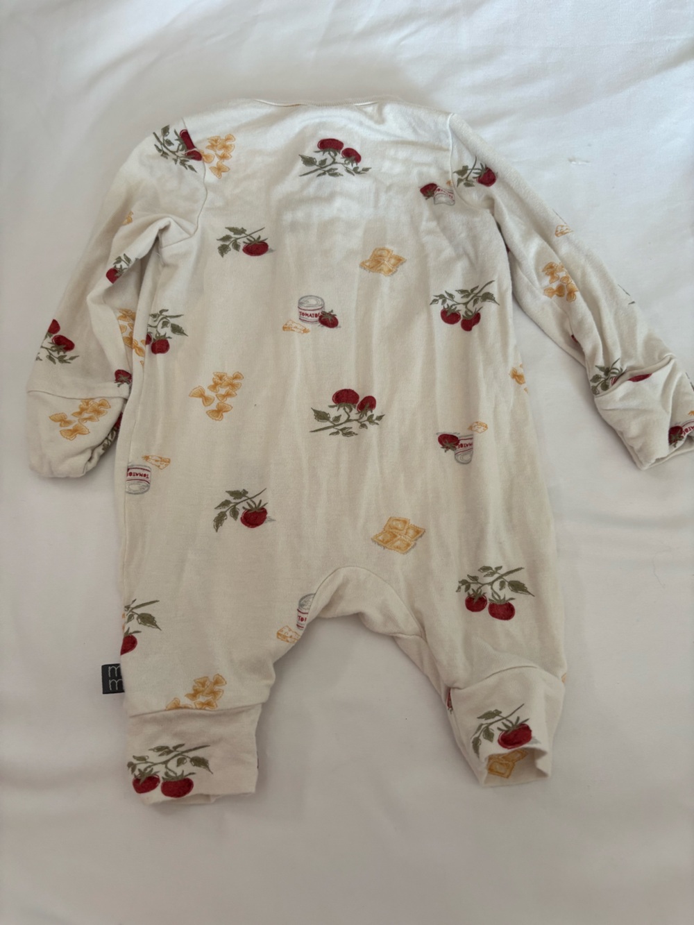 Gerber Cream Long-Sleeve Baby Top with Cherry & Butter Motif